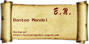 Bontos Mendel névjegykártya